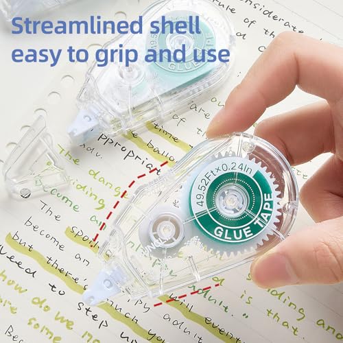 12-Pack Scrapbook Glue Tape Runner, 49.52ft No Residue Double-Sided - color: 12 Pack