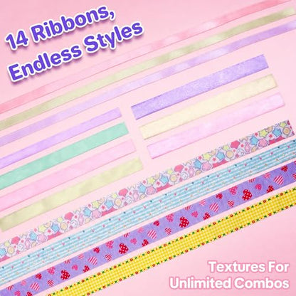 Kiditos DIY Ribbon Bow Maker Kit for Girls Ages 5+, Hair Accessory Set