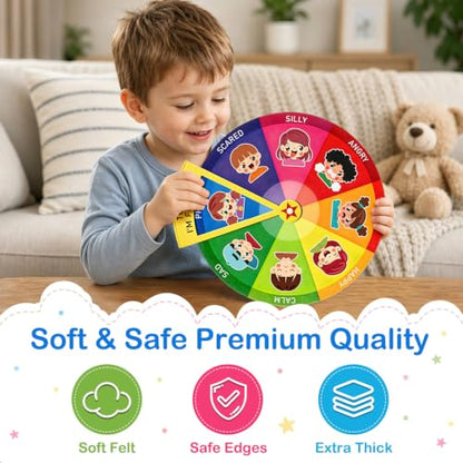 Feelings Emotion Wheel for Kids Feeling Emotions Chart for Toddlers - color: Emotion Multicolor