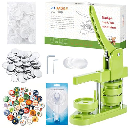 Button Maker Machine 58mm (2.25 in) Installation-Free, DIY Button Pin Maker Machine, Badge Punch Press with Free 100pcs Badge Supplies & Pictures & Circle Cutter - size: Round 58mm (2.25 inch)