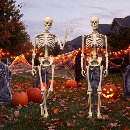2Set Halloween Metal Skeleton Stand, Black, 9.84 Ft/ 3 M, Classic - color: Black, style: Classic