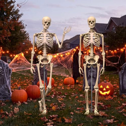 2Set Halloween Metal Skeleton Stand, Black, 9.84 Ft/ 3 M, Classic - color: Black, style: Classic