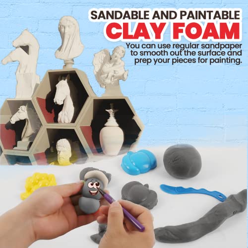 3.3 lbs Moldable Cosplay Foam Clay (Gray) - Air-Dry High Density for Intricate Designs Dries Evenly Within 24-48 Hours Sandable and Paintable - color: Gray, size: 1500g