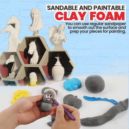 3.3 lbs Moldable Cosplay Foam Clay (Gray) - Air-Dry High Density for Intricate Designs Dries Evenly Within 24-48 Hours Sandable and Paintable - color: Gray, size: 1500g
