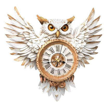 KAAYEE 3D Puzzles for Adults Snowy Owl Clock Bird Wooden Puzzle DIY Craft - color: Snowy Owl Clock