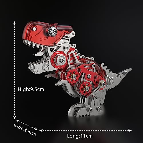 FILASLFT 3D Metal Puzzles for Adults,Dinosaur Model Tyrannosaurus Rex - color: B6-tyrannosaurus Rex-red