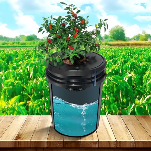 VEVOR DWC Hydroponic System, 5 Gallon 8 Buckets, Deep Water Culture Growing Bucket, Hydroponics Grow Kit with Pump, Air Stone and Water Level Device, for Indoor/Outdoor Leafy Vegetables - style: 8 Buckets