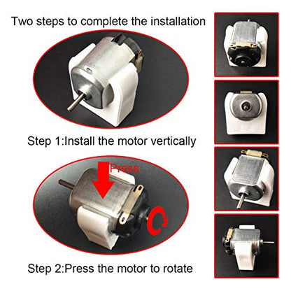 EUDAX 6 Set Small DC motor Mini Electric Hobby Motors 1.5V-3V 24000RPM with 2x1.5V AA Battery Holder Case,Motor Bracket,Rocker Switch and 12Pcs 25cm Electronic wire for DIY toys