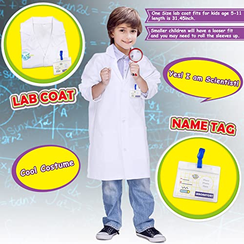 UNGLINGA 30 Experiments Science Kit for Kids with Lab Coat, Chemistry Set - style: science kit with 30 experiments & lab coat
