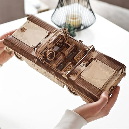 UGEARS Dream Cabriolet VM-05, Model Kit, 3D Puzzle, Mechanical Model Car Kit - Retro 1950s Inspired DIY Craft - style: Dream Cabriolet