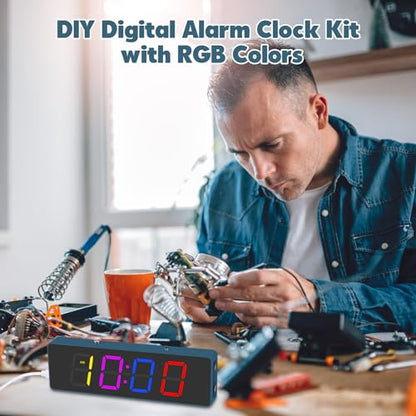 DIY Digital Alarm Clock Soldering Project Kit with RGB Display