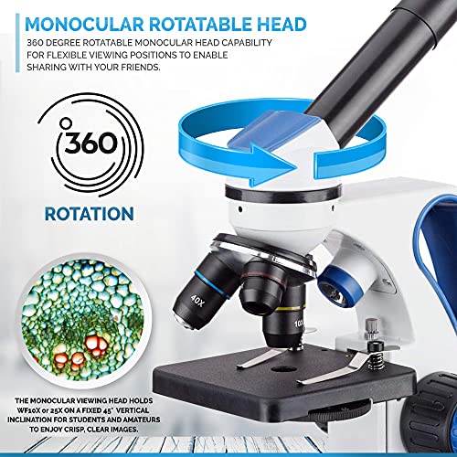 AmScope M162C-2L-WM-SP14 Deluxe Microscope Set - 1000X Dual Light, Glass