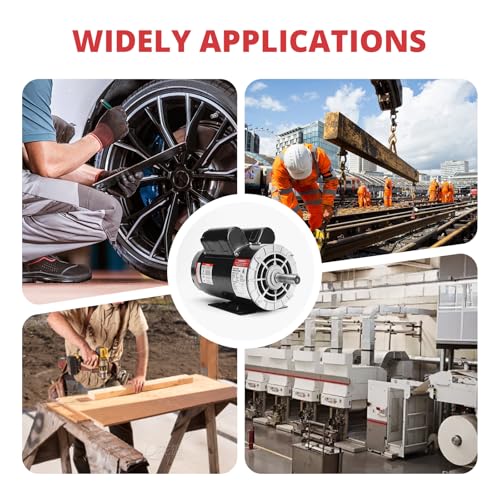 5 HP Electric Motor, 230V Single Phase, 3450 RPM, 56 Frame, 7/8" Keyed Shaft, 20 Amp, Alloy Steel, CW/CCW Rotation (5HP)