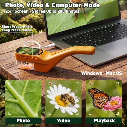 SEEKID Bug Catcher for Kids with 2.4" Screen (Yellow) - color: Yellow