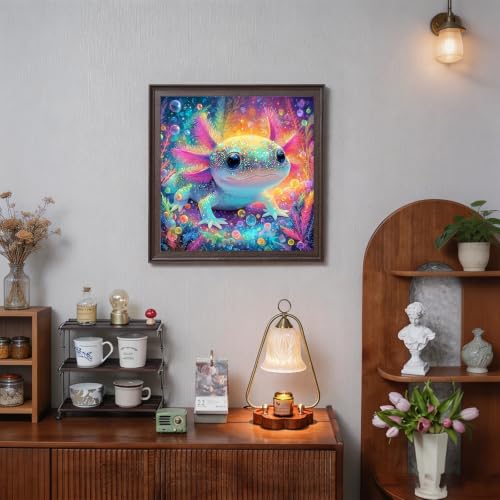 5D Colorful Glittering Axolotl Diamond Art kits for Adults Beginners - color: KM1160-1