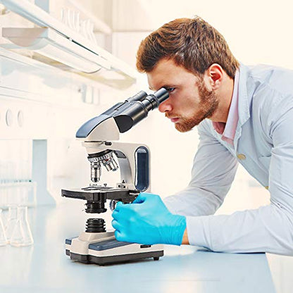 SWIFT SW350B 40X-2500X Magnification, Siedentopf Binocular Head, Research-Grade Compound Lab Microscope with Wide-Field 10X and 25X Eyepieces, Mechanical Stage, Abbe Condenser - style: SW350B