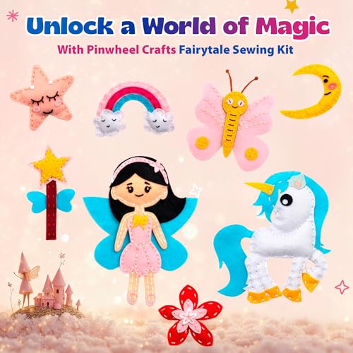 Pinwheel Crafts Fairytale Sewing Kit for Kids Ages 5-12, Learn to Sew - color: Fairytale