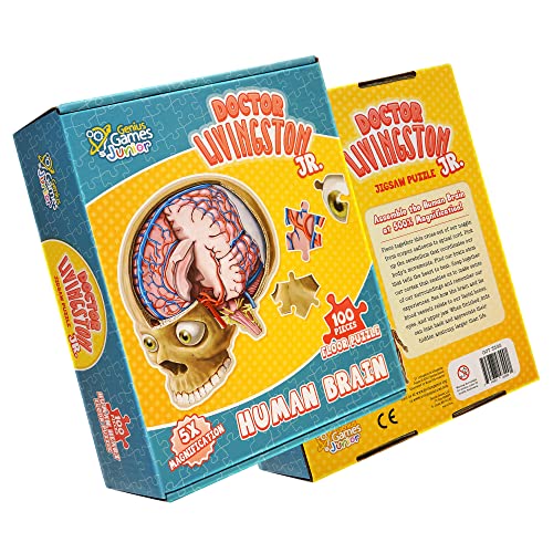 Human Brain Floor Puzzle - Doctor Livingston Jr Anatomy Model - 100 Piece Jigsaw Puzzle - Kids Puzzle and STEM Game About Brain - Medically Accurate Science Toys for Kids, Toddlers, Teens - style: Human Brain Puzzle