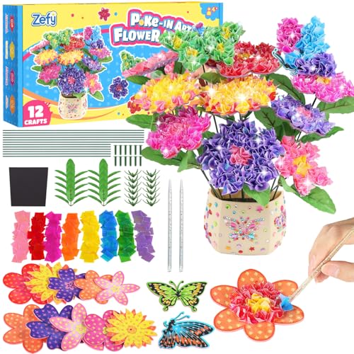 Zefy Poke Art Flower Bouquet, Mess-Free Arts and Crafts for Kids