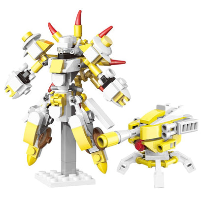 STEM Mini Robot Berserker Building Blocks Building Toy Kit, 185PCS Mech Model, Mech Robot & Turret Model with Transforming Features, Robots Toy Building Kit for Ages 6+ Yellow - color: Yellow