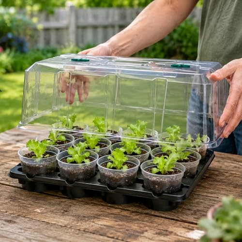 homenote 4 Inch Seed Starter Trays 2 Pack with Humidity Dome - size: 4 Inch, style: 2 Pack Tray+Nursery Pots+Humidity Dome
