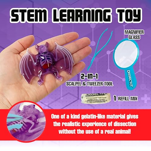 Top Secret Toys Dissect-It Mini Labs Bat Lab Dissection Kit for Kids, Realistic Synthetic Kids Science Kit - On, Biology and Animal Anatomy, STEM Toy, Ages 6+ - style: Mini Bat