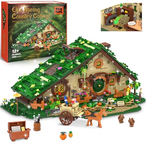 Medieval Fantasy A-Frame Cabin Building Blocks Set, 2088Pcs Architecture Tree House Building Set with Interior and Garden, Creative Construction Gift for Adults, Perfect Holiday and Birthday Gift