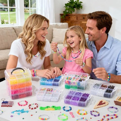 Simetufy 12000Pcs Pony Beads Bracelet Making Kit 48 Colors for Kandi Craft - color: 48colors-12000pcs set