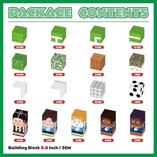 100PCS Magnetic Building Blocks, Sensory Stacking Toys for Kids Ages 3+ - color: Soccer Game