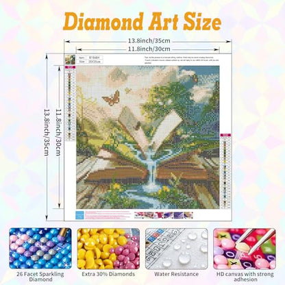 Magic Book Diamond Art Kits for Adults Beginners 14x14 in, DIY Craft Gift - color: DP-US14