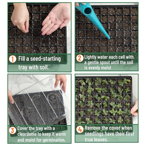 Mr. Pen- Seed Starter Tray Kit, 5 Pack, Total 350 Cells - size: 70-Cells 5-Pack