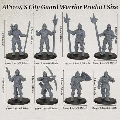 AUSPDICE Gothic City Guard Minis, 25mm Soldiers for TTRPGs, AF1104 S - color: Af1104 S City Guard Warrior