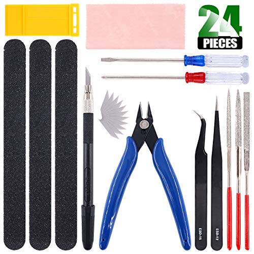 Keadic 24Pcs Modeler Basic Tools Craft Set Hobby Building Tools Kit Professional Basic Model Building Tools Set for Model Assemble Building