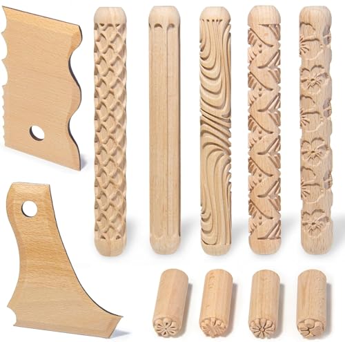 11Pcs Pottery Clay Trimming Tools Kit for Molding Sculpting Crafting