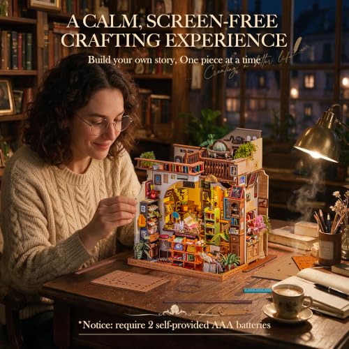 Rolife Bookstore DIY Miniature Dollhouse Kit Creative Gift for Adults
