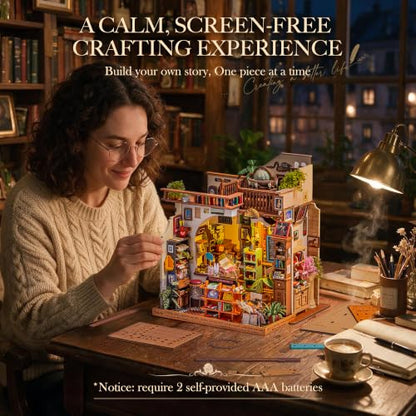 Rolife Bookstore DIY Miniature Dollhouse Kit Creative Gift for Adults