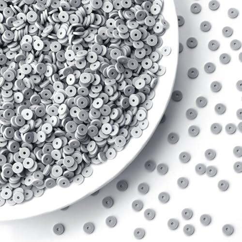 6mm Polymer Clay Beads for Bracelets Making 1000PCS - color: Gray