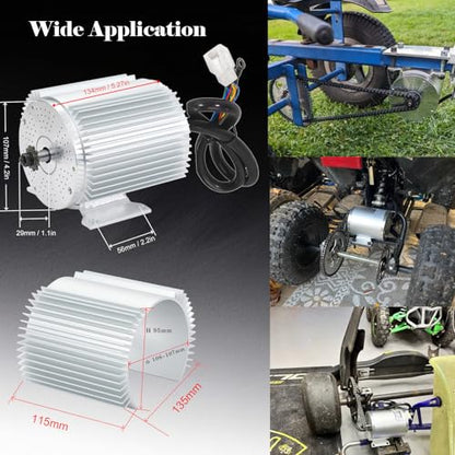 Electric Brushless DC Motor Kit,48V 2000W Motor,33A Controller,LCD Throttle - size: 48V 2000W, style: Complete Motor Kit