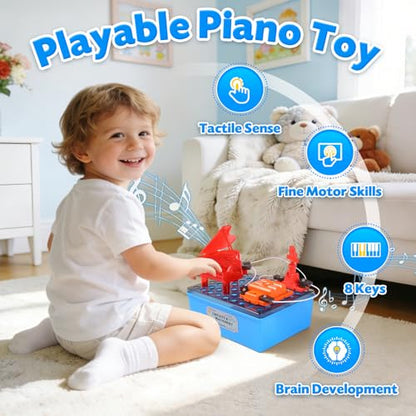 Science Kits for Kids, Children's STEM Educational Toy, DIY Circuit Connections, Playable Piano Enlightenment Toy, Educational Fun Toy Gift for Boys and Girls - color: Red