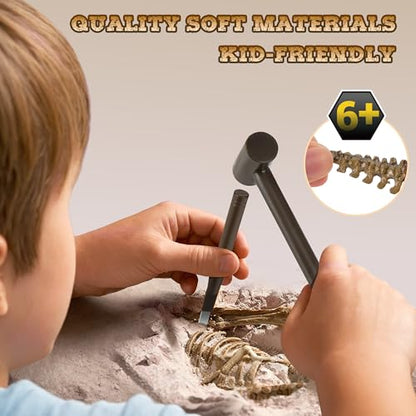 VIBIRIT Dig Up Dinosaurs Skeleton Set,Dinosaur Digging Fossil Kit Model Toys,Excavation Kits for kids5-12year,Educational Realistic Toys for Kids,Boys,Girls - style: Triceratops
