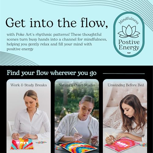 Unwynd Poke Art Positive Vibes Flower Bouquet Kit for Adults, Women & Teens - style: Positive Vibes