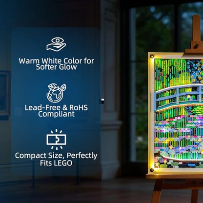 YEABRICKS LED Light for Lego-31220 Art Claude Monet – Bridge Over a Pond of Water Lilies Building Blocks Model (Building Set NOT Included)