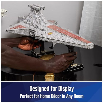 4D Build Star Wars Deluxe Venator-Class Star Destroyer 3D Model Kit, Star Wars Collectibles & Desk Decor, Adult Puzzle, Building Toys, 288 Pieces, 3D Puzzles, Gift Ideas for Ages 12 & Up - style: Deluxe Venator-Class Star Destroyer 288 pcs