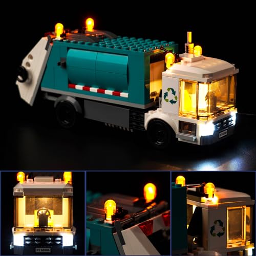BrickBling LED Light Kit Compatible with Lego Recycling Truck 60386, New 2023 Lighting Compatible with Lego Garbage Truck- No Model Included