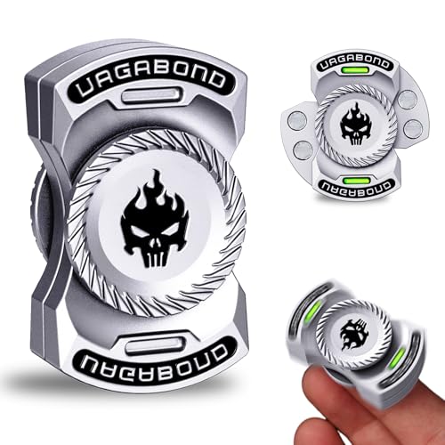 3-in-1 Metal Fidget Spinner Slider, Silent EDC Desk Gadget, Silver - style: Ghost Style