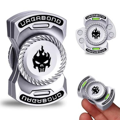 3-in-1 Metal Fidget Spinner Slider, Silent EDC Desk Gadget, Silver - style: Ghost Style