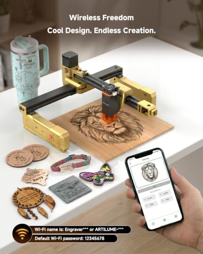 Artilume T1 Infrared Laser Engraver for Metal with App Control - T1 IR1W - color: Gold-infrared Laser 1w With App