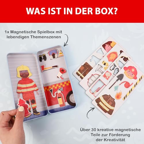 Magnetic Puzzle Box for Kids Ages 3-5 Firefighter Travel Puzzle Game - color: Firefighter
