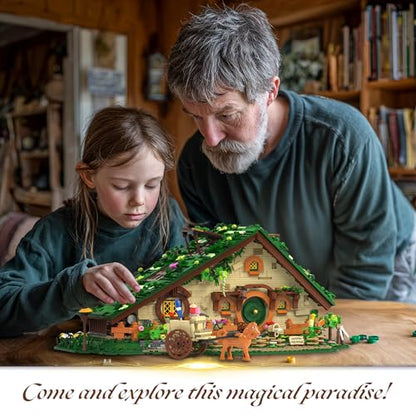 Medieval Fantasy A-Frame Cabin Building Blocks Set, 2088Pcs Architecture Tree House Building Set with Interior and Garden, Creative Construction Gift for Adults, Perfect Holiday and Birthday Gift