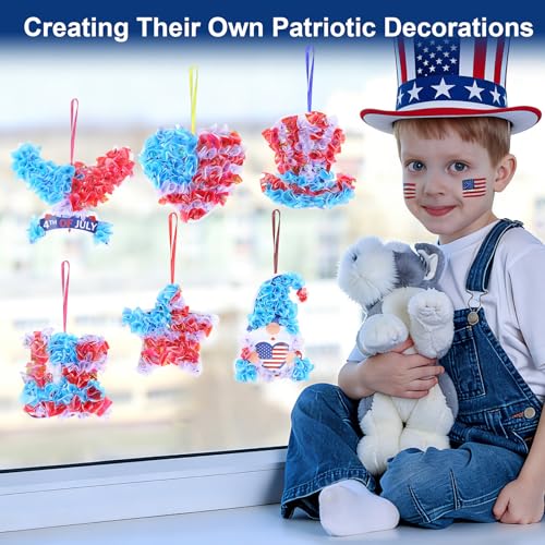 Fennoral 24 Pack 4th of July Craft Kit for Kids - color: 4th of July